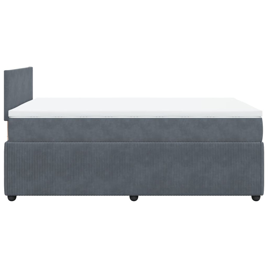 Boxspring met matras fluweel donkergrijs 120x190 cm