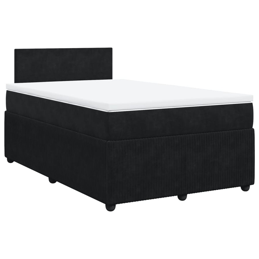 Boxspring met matras fluweel zwart 120x190 cm