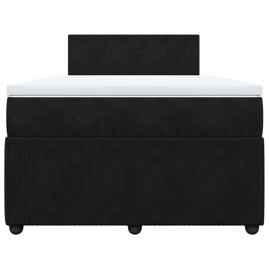 Boxspring met matras fluweel zwart 120x190 cm