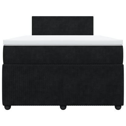 Boxspring met matras fluweel zwart 120x190 cm