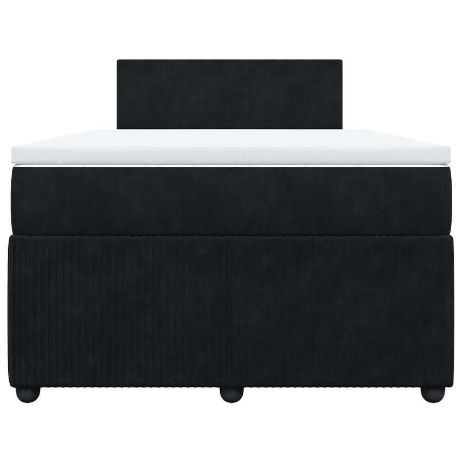 Boxspring met matras fluweel zwart 120x190 cm