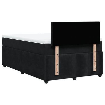 Boxspring met matras fluweel zwart 120x190 cm