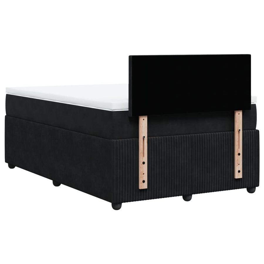 Boxspring met matras fluweel zwart 120x190 cm