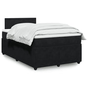 Box spring with velvet mattress black 120x190 cm