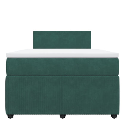 Boxspring met matras fluweel donkergroen 120x190 cm