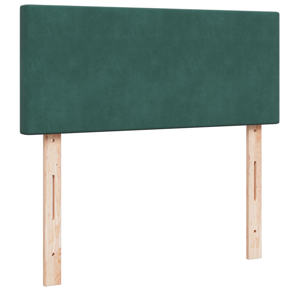 Boxspring met matras fluweel donkergroen 120x190 cm