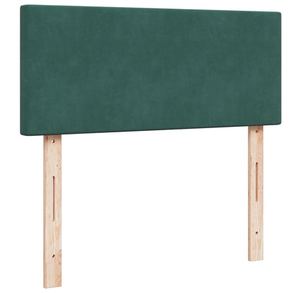 Boxspring met matras fluweel donkergroen 120x190 cm
