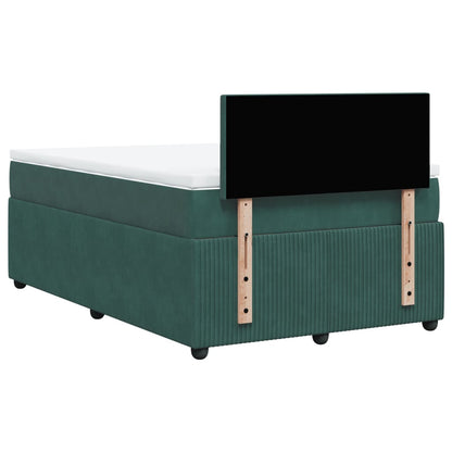 Boxspring met matras fluweel donkergroen 120x190 cm