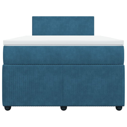 Boxspring met matras fluweel blauw 120x190 cm