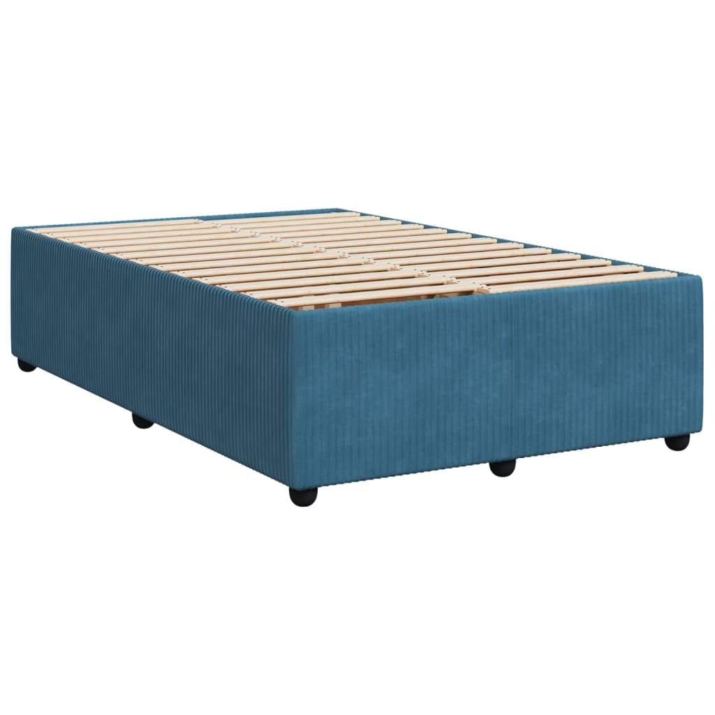 Boxspring met matras fluweel blauw 120x190 cm
