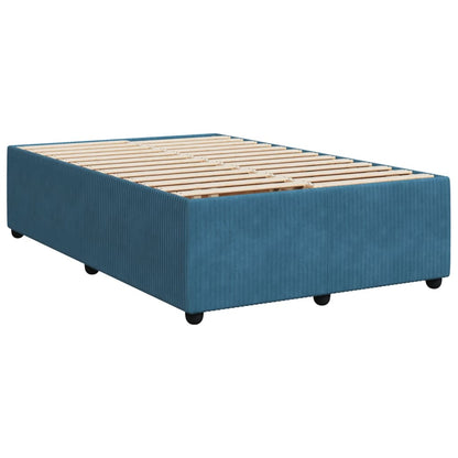 Boxspring met matras fluweel blauw 120x190 cm