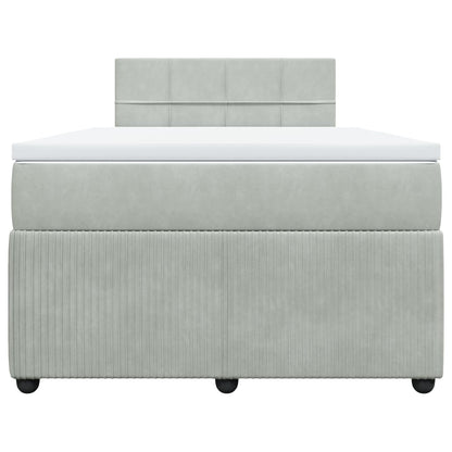 Boxspring met matras fluweel lichtgrijs 120x190 cm