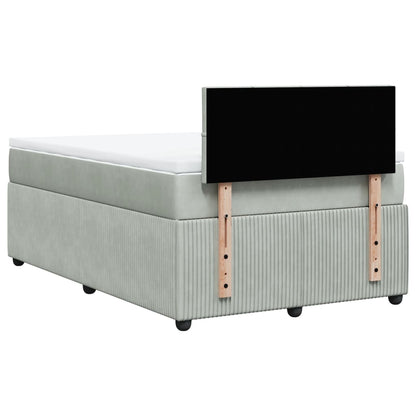 Boxspring met matras fluweel lichtgrijs 120x190 cm