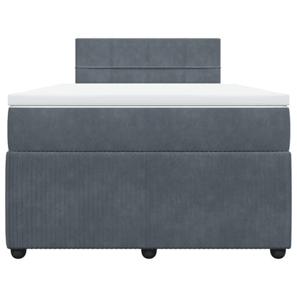 Boxspring met matras fluweel donkergrijs 120x190 cm