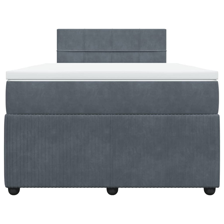 Boxspring met matras fluweel donkergrijs 120x190 cm