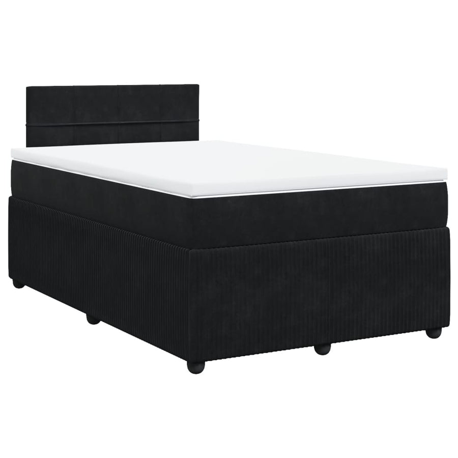 Boxspring met matras fluweel zwart 120x190 cm