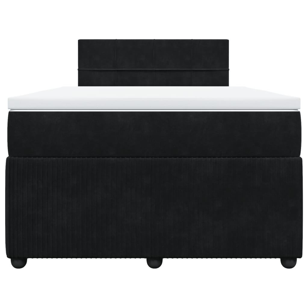 Boxspring met matras fluweel zwart 120x190 cm