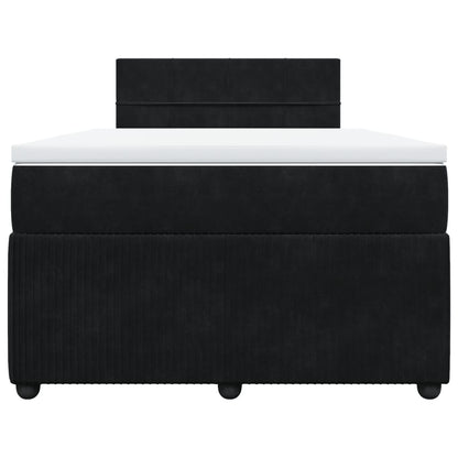 Boxspring met matras fluweel zwart 120x190 cm