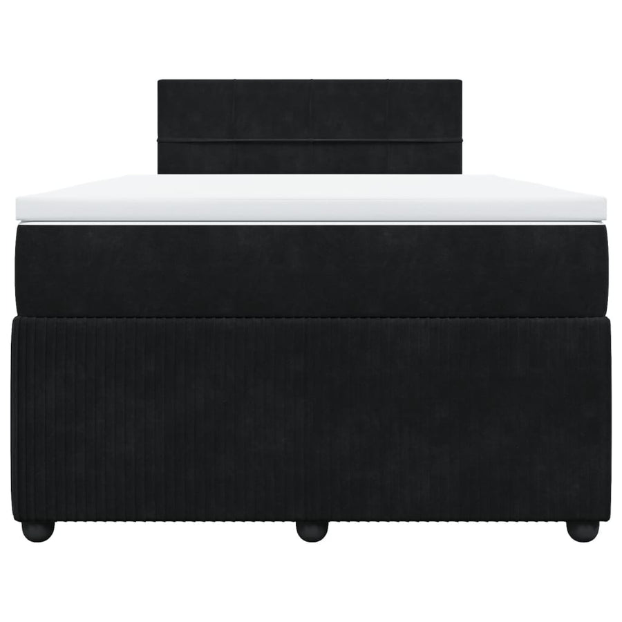 Boxspring met matras fluweel zwart 120x190 cm