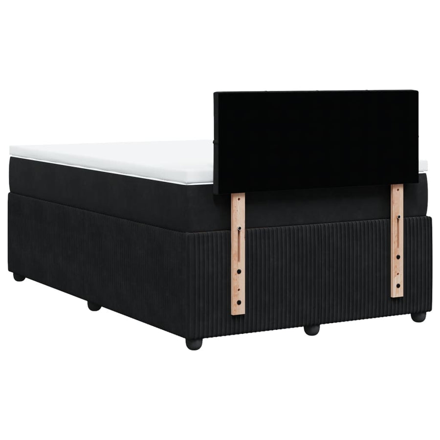 Boxspring met matras fluweel zwart 120x190 cm