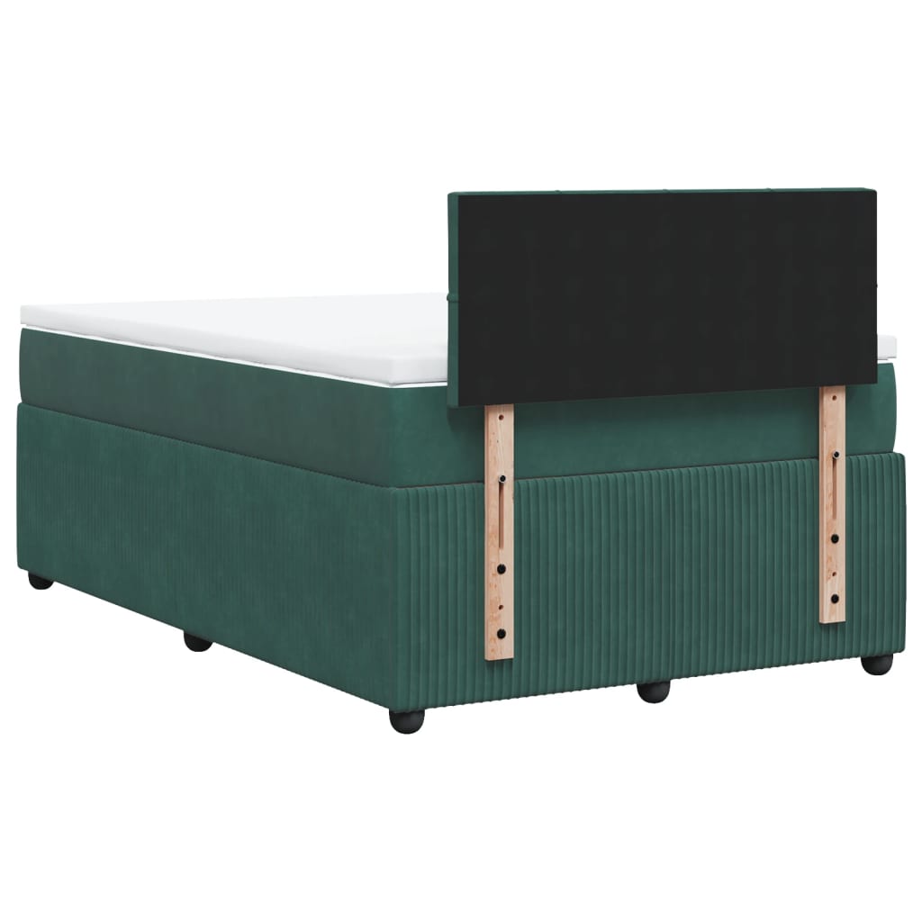 Boxspring met matras fluweel donkergroen 120x190 cm