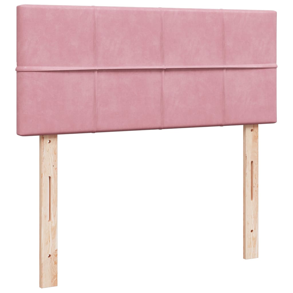 Boxspring met matras fluweel roze 120x190 cm