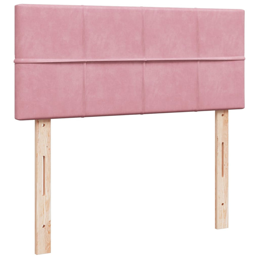 Boxspring met matras fluweel roze 120x190 cm