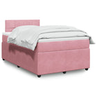 Boxspring met matras fluweel roze 120x190 cm