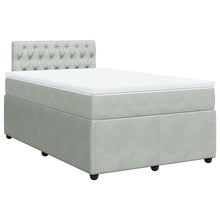 Boxspring met matras fluweel lichtgrijs 120x190 cm