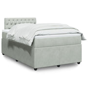 Box spring with mattress velvet light grey 120x190 cm