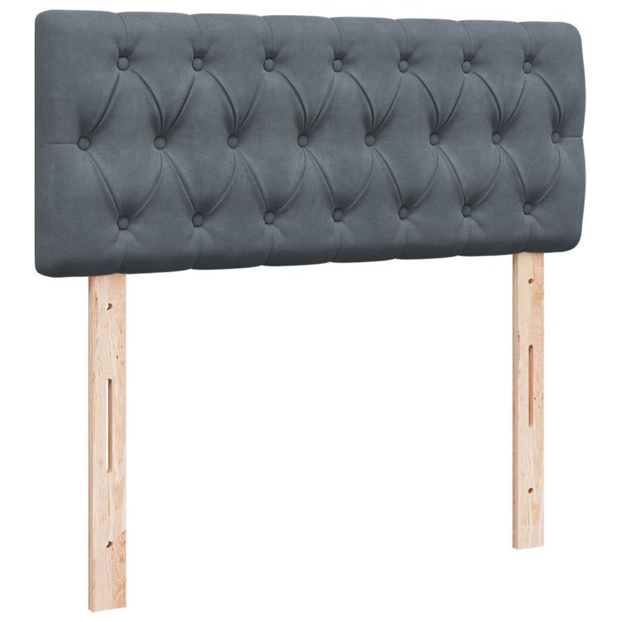 Boxspring met matras fluweel donkergrijs 120x190 cm
