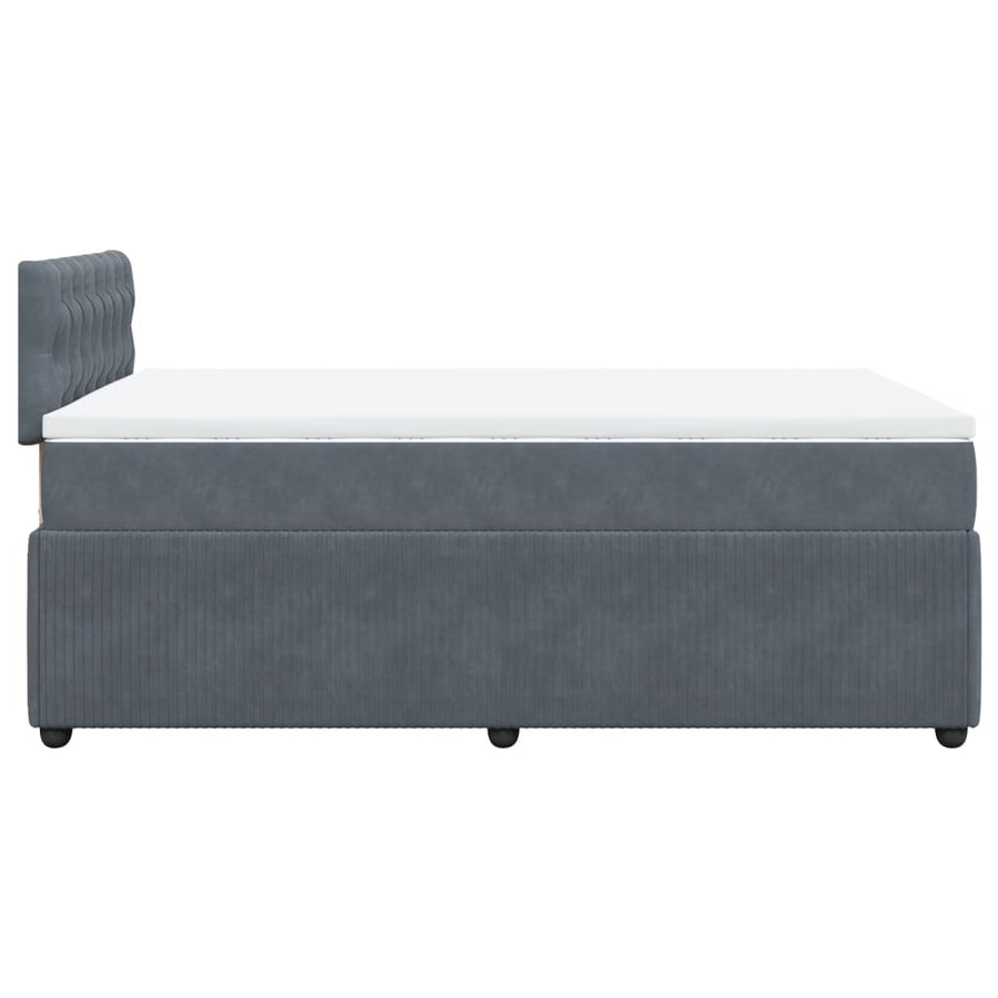 Boxspring met matras fluweel donkergrijs 120x190 cm