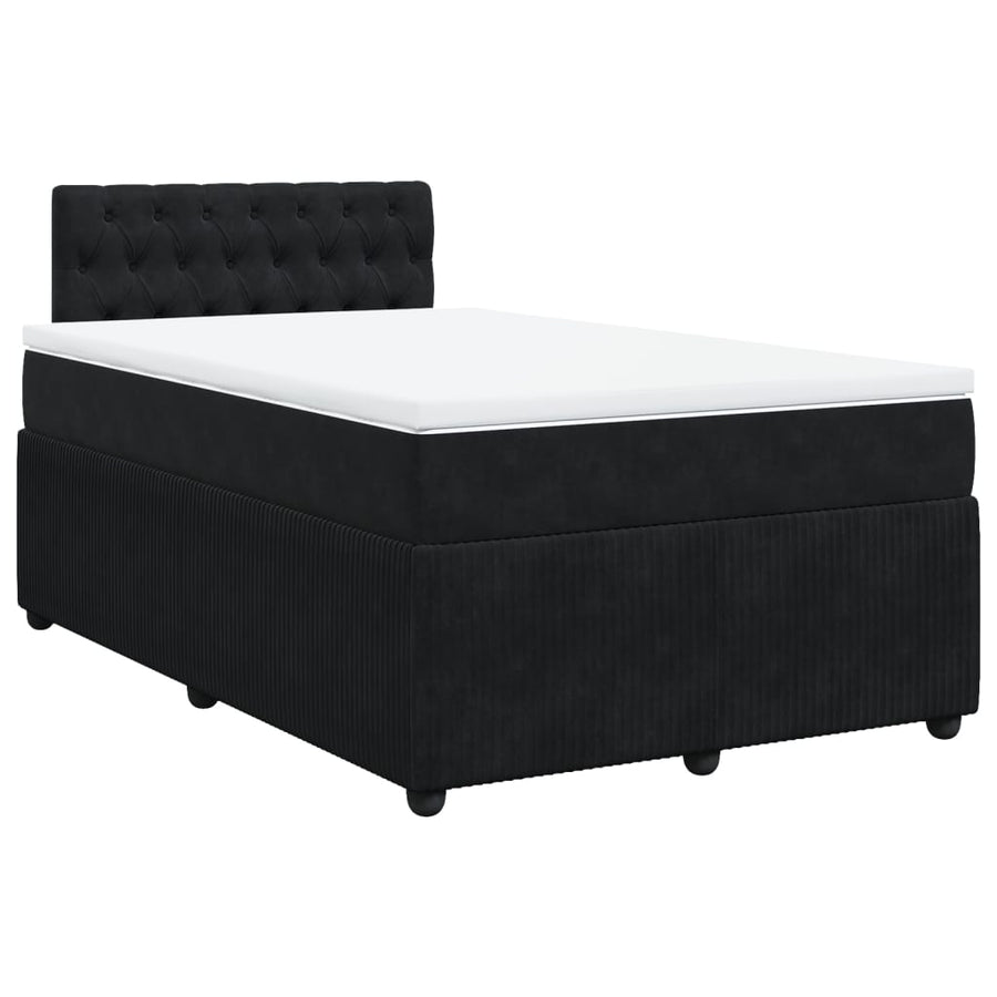 Boxspring met matras fluweel zwart 120x190 cm