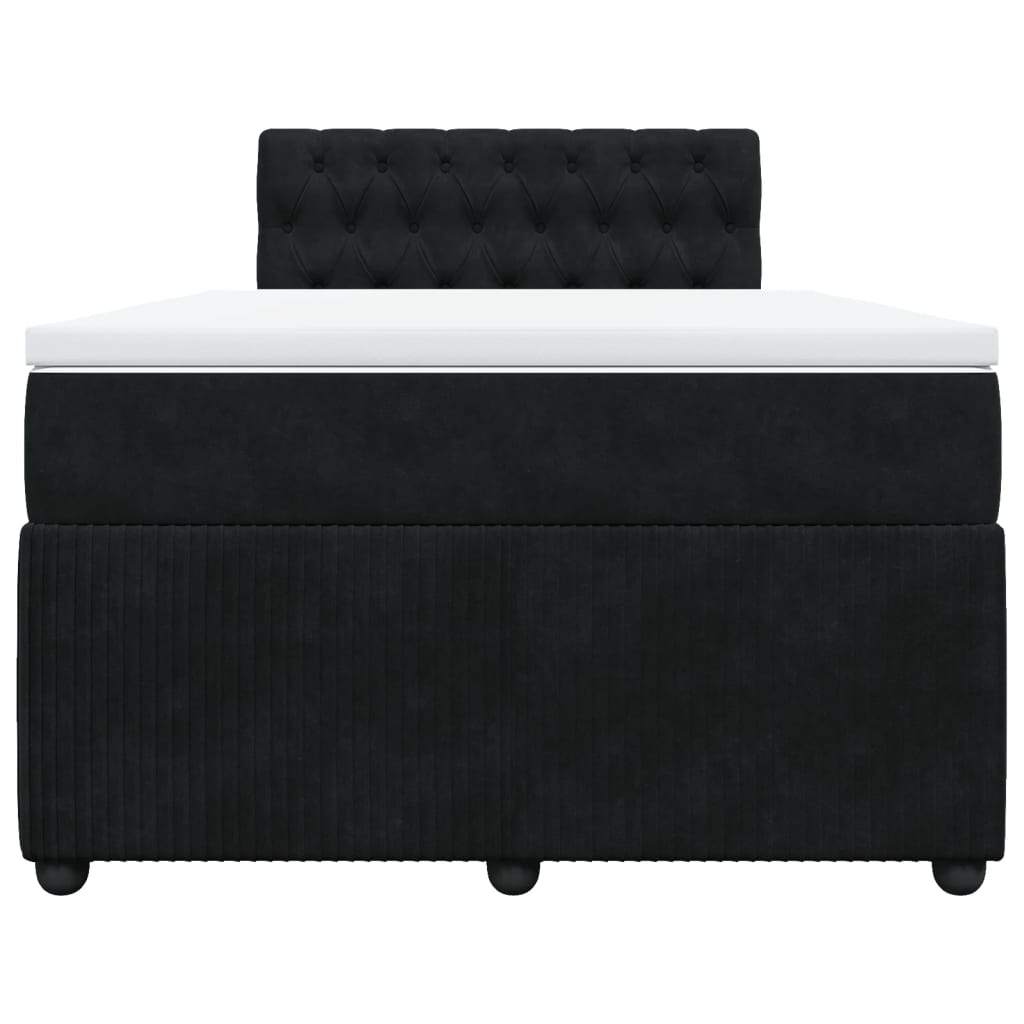 Boxspring met matras fluweel zwart 120x190 cm