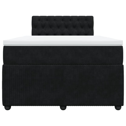 Boxspring met matras fluweel zwart 120x190 cm