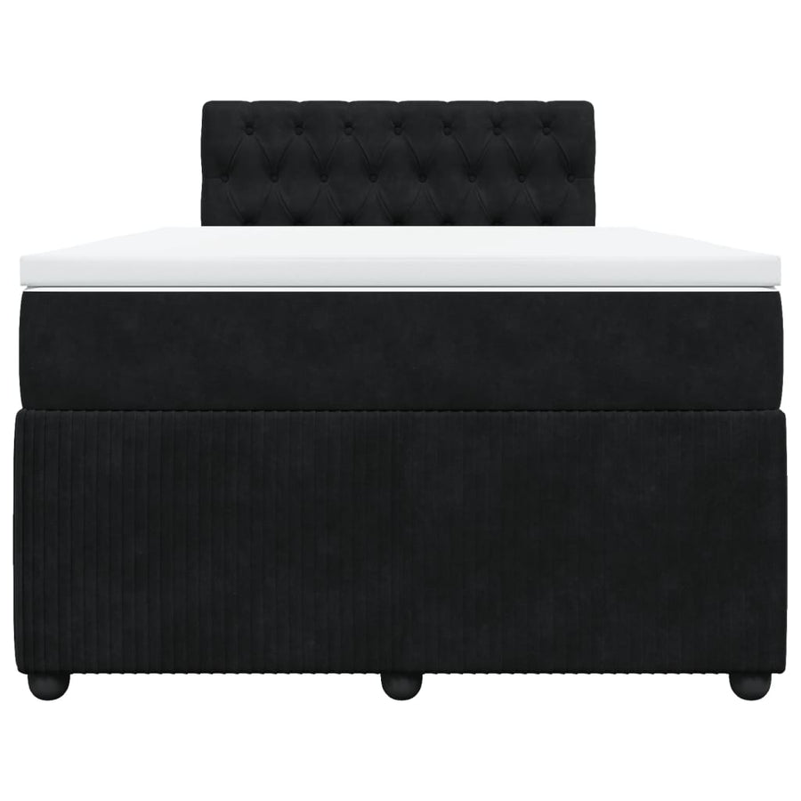 Boxspring met matras fluweel zwart 120x190 cm