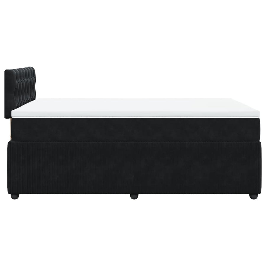 Boxspring met matras fluweel zwart 120x190 cm