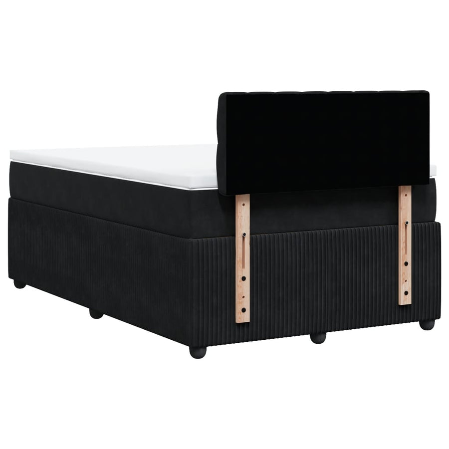 Boxspring met matras fluweel zwart 120x190 cm