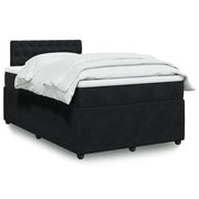 Box spring with velvet mattress black 120x190 cm