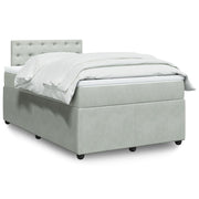 Box spring with mattress velvet light grey 120x190 cm