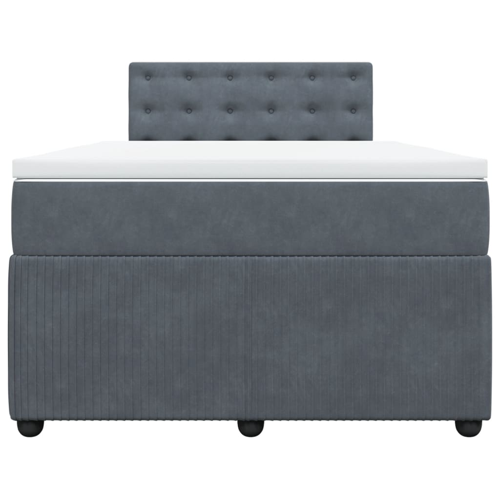 Boxspring met matras fluweel donkergrijs 120x190 cm