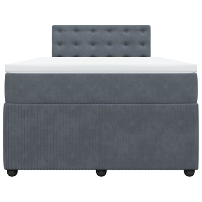 Boxspring met matras fluweel donkergrijs 120x190 cm