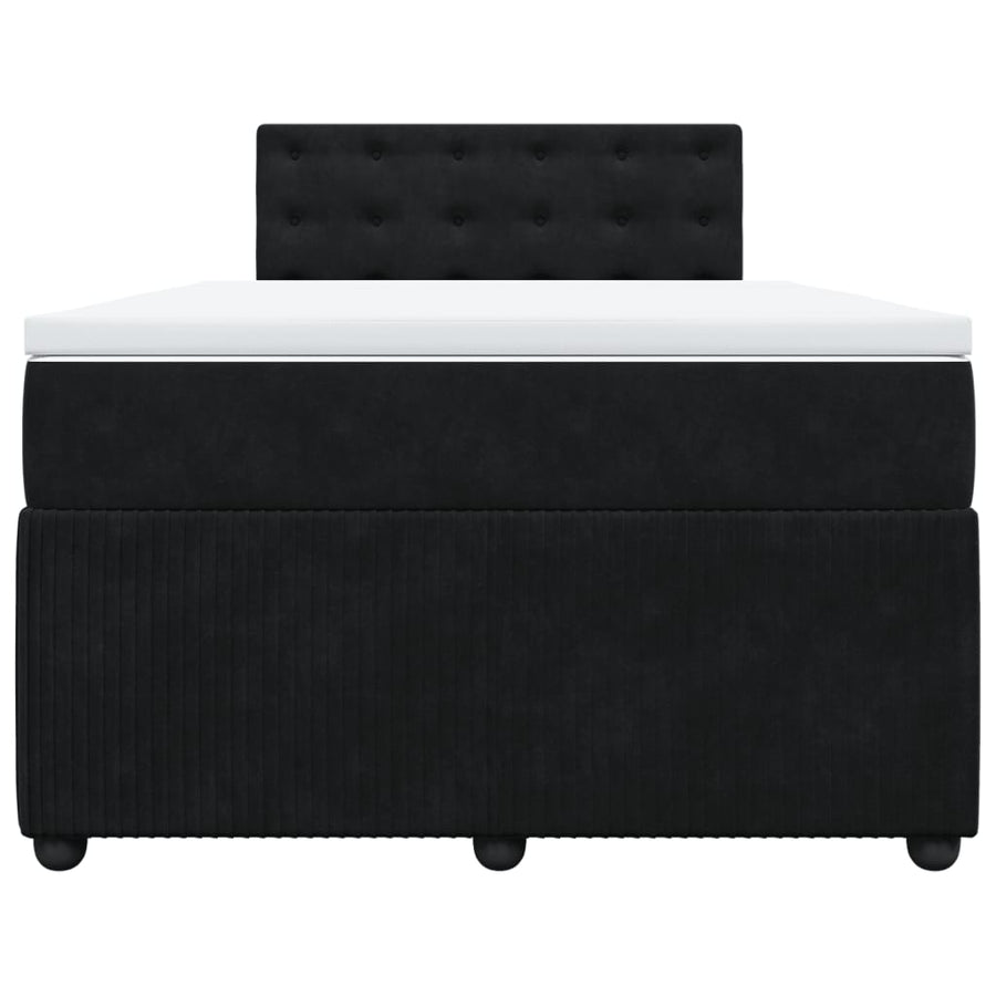 Boxspring met matras fluweel zwart 120x190 cm