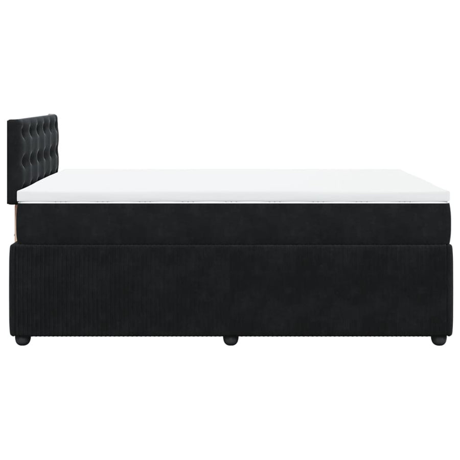 Boxspring met matras fluweel zwart 120x190 cm