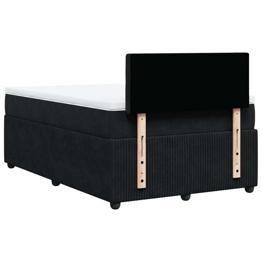 Boxspring met matras fluweel zwart 120x190 cm