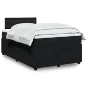 Box spring with velvet mattress black 120x190 cm