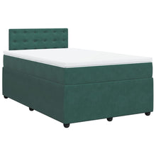 Boxspring met matras fluweel donkergroen 120x190 cm