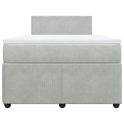 Boxspring met matras fluweel lichtgrijs 120x200 cm