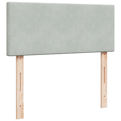 Boxspring met matras fluweel lichtgrijs 120x200 cm