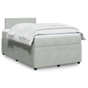 Boxspring 120x200 cm fluweel lichtgrijs met matras